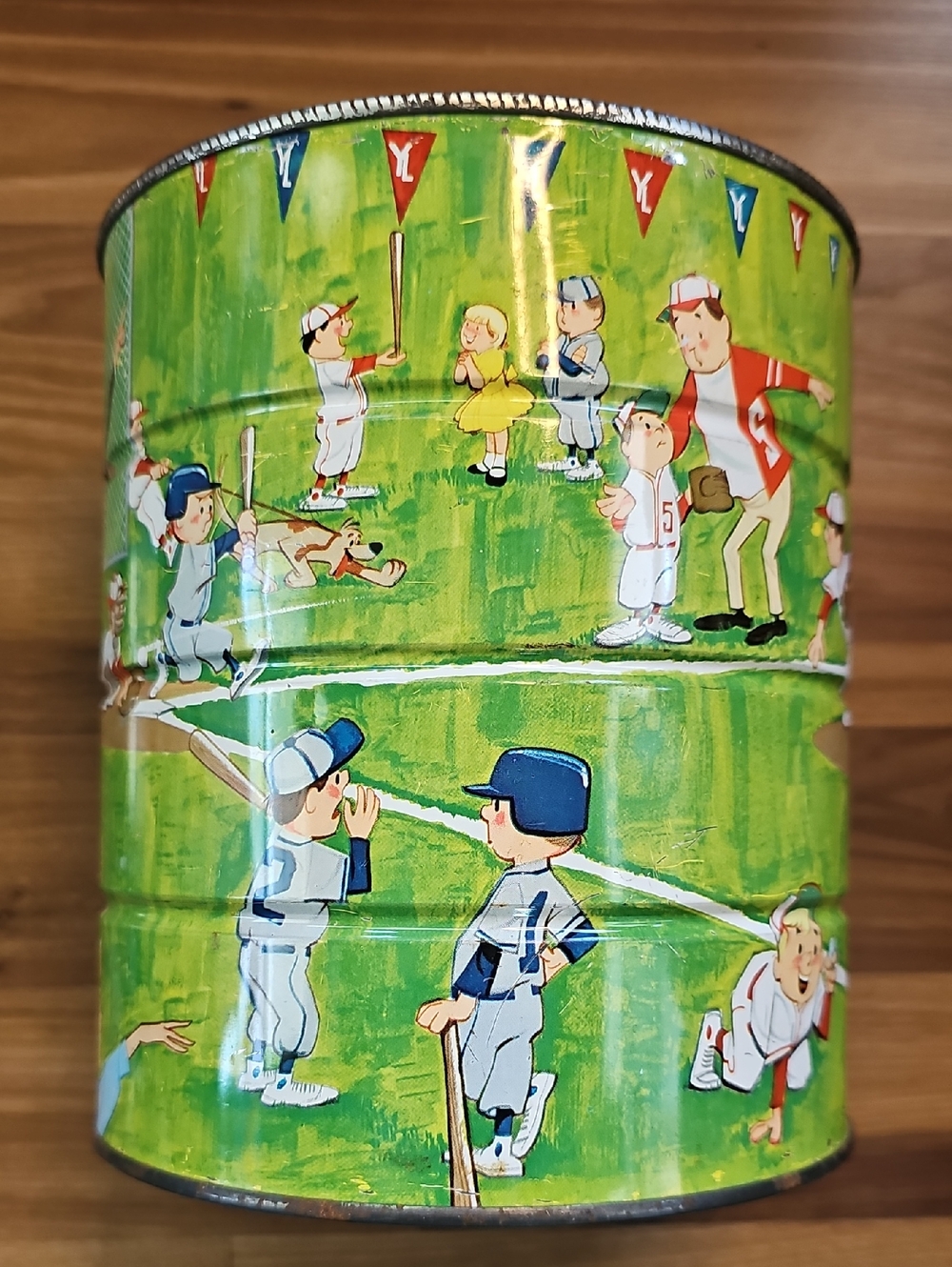 Butter-Nut Coffee Vintage Little League Baseball Tin Canister 3lb Size